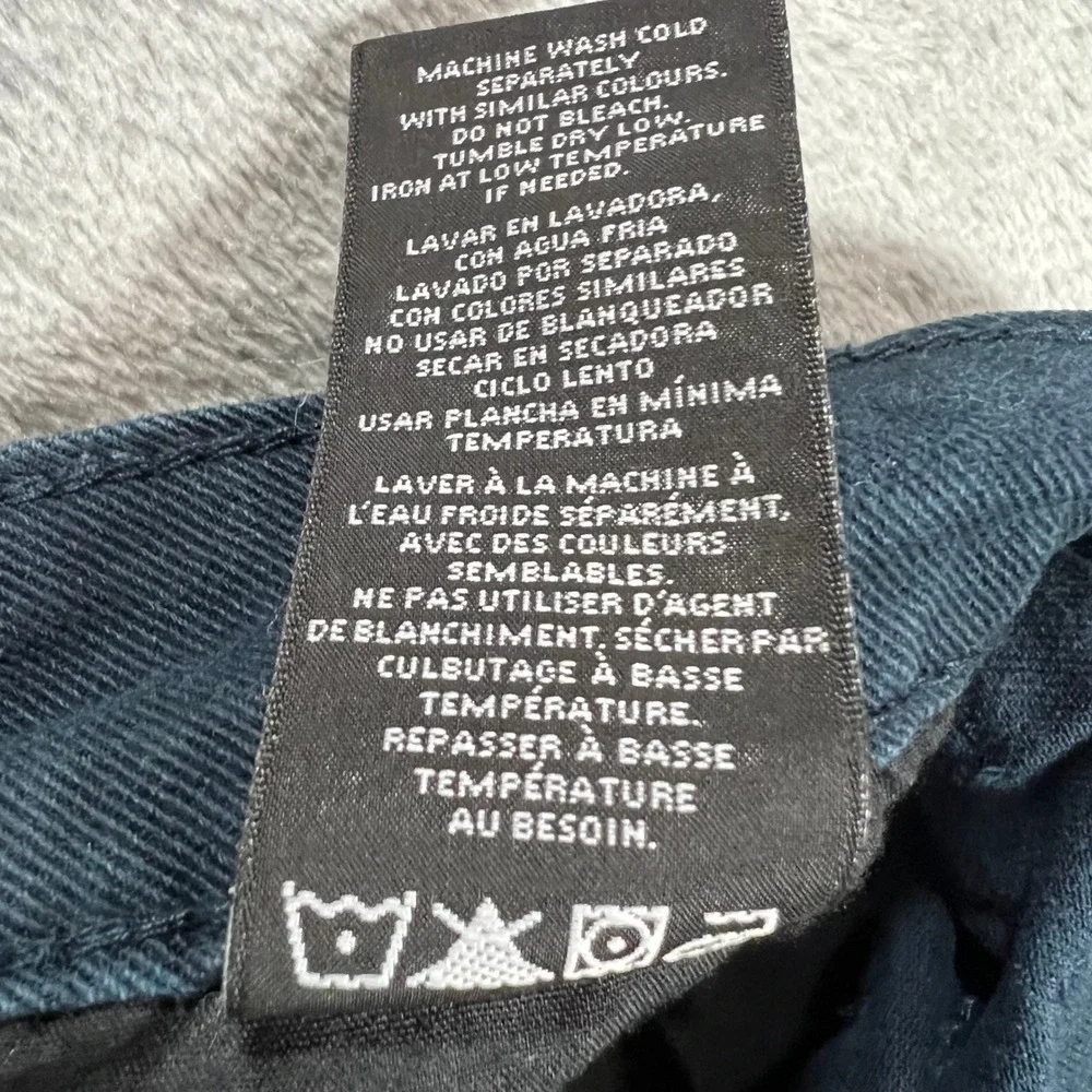 DAVID BITTON BUFFALO Sam-X Slim Straight Jeans Mens 34x32 Teal Blue Stretch Pant